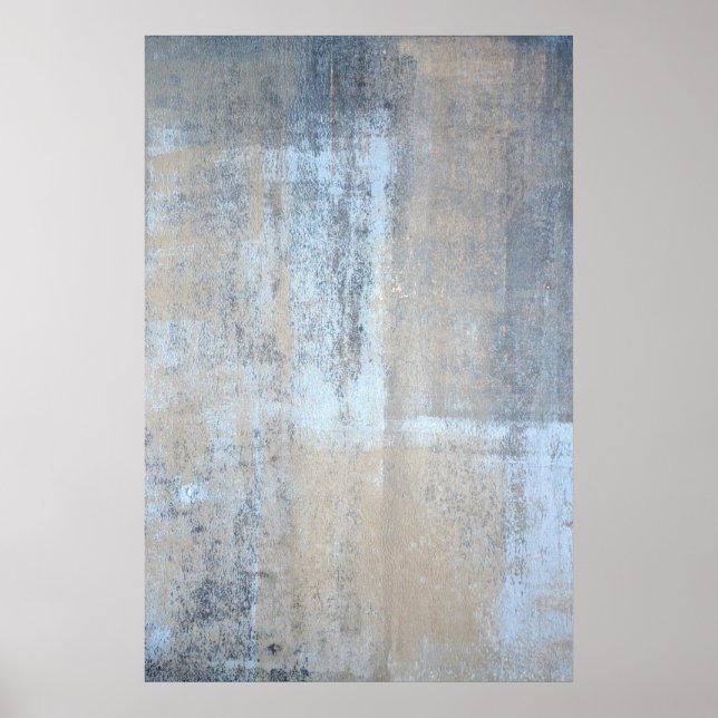 'That's Simple' Gray and Beige Abstract Art Poster (Front)