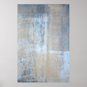 'That's Simple' Grey and Beige Abstract Art Poster