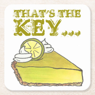 That's the Key Lime Florida Keylime Pie Slice Food Square Paper Coaster