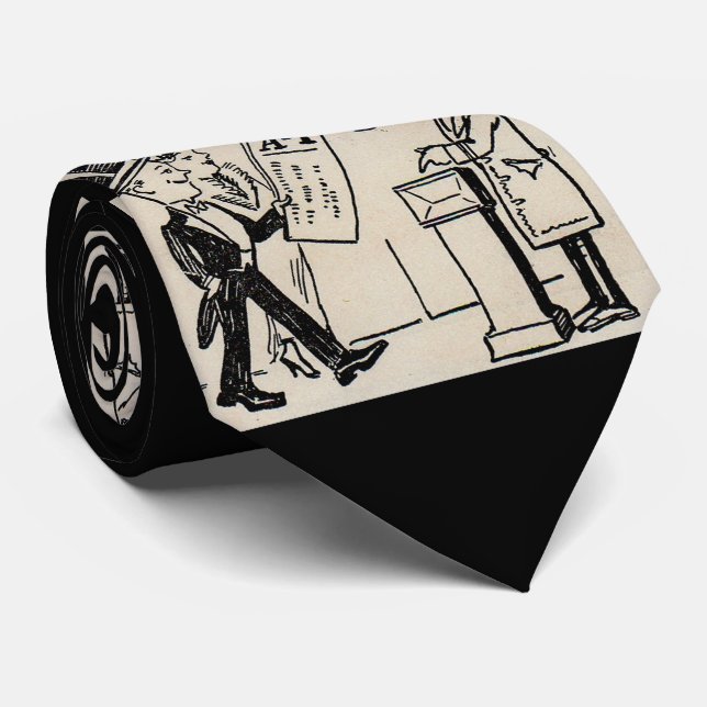 That's the Ticket - 1920s theatre cartoon Tie (Rolled)