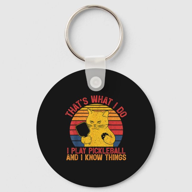 That's what do cat lovers paddleball player key ring (Front)