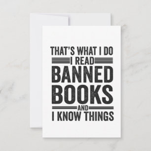 That's What i Do I Read Banned Books Funny Reading Thank You Card