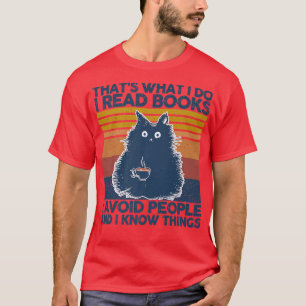 That's What I Do I Read Books Vintage Cat  Books L T-Shirt