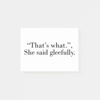 That's what she said gleefully post-it notes