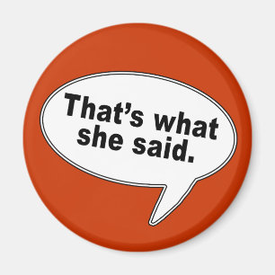 That's What She Said Talk Bubble T shirts Magnet