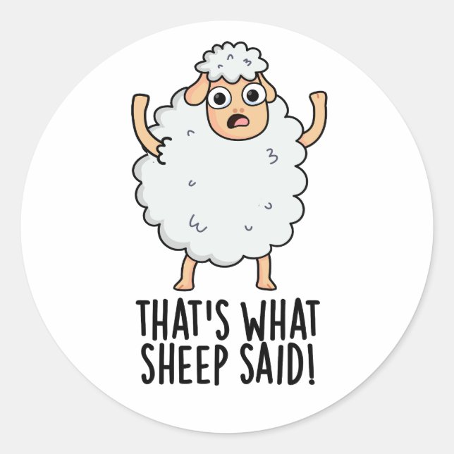 That's What Sheep Said Funny Animal Pun  Classic Round Sticker (Front)
