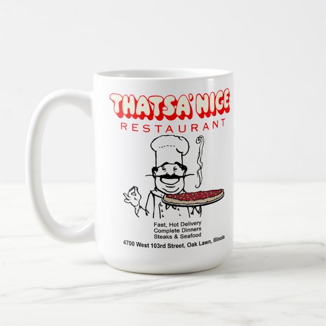 Thatsa' Nice Restaurant, Oak Lawn, Illinois Coffee Mug (Left)