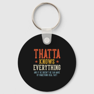 Thatta knows everything father's day retro vintage key ring