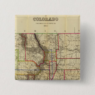 Thayer's map of Colorado 2 15 Cm Square Badge