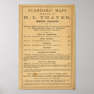 Thayer's map of Colorado Poster