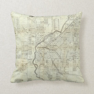 Thayer's Map of Denver Colorado Cushion