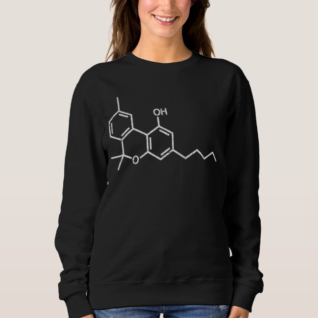 Thc Molecule   Tetrahydro Chemical Structure Sweatshirt (Front)