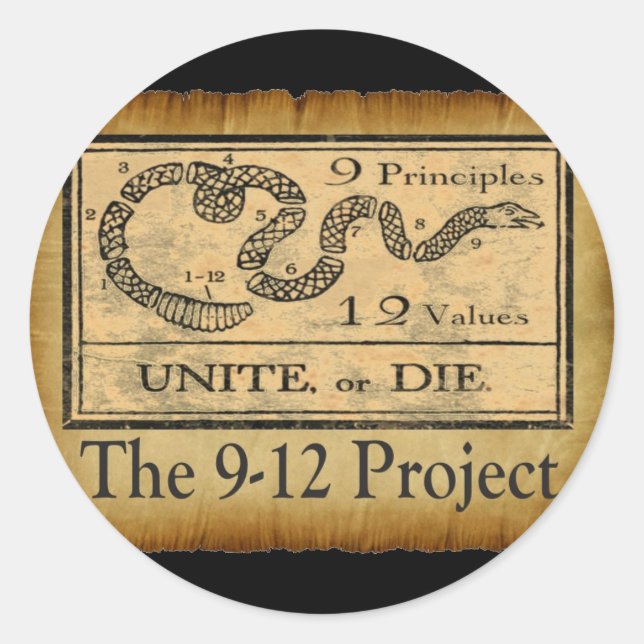 the912project.com unite or die classic round sticker (Front)