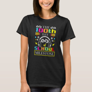 The 100th Day Of School Milestone Game Player Kid T-Shirt