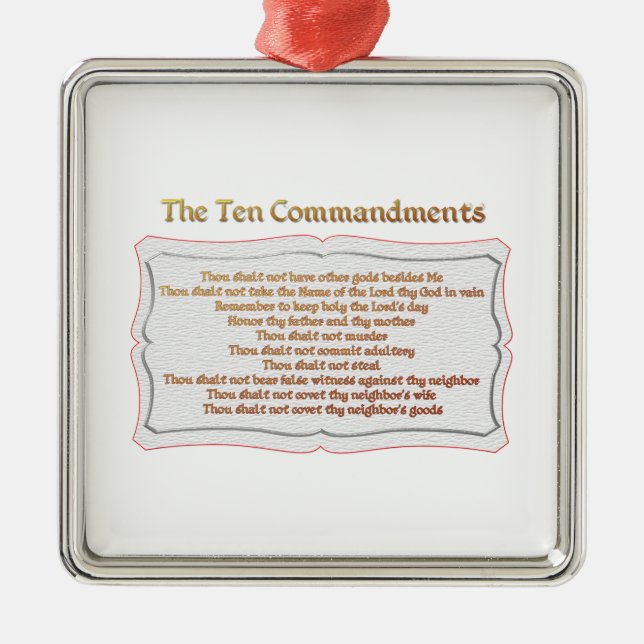 The 10 Commandments Metal Ornament (Front)
