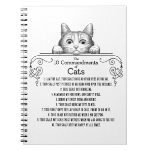 The 10 Commandments of Cats Funny Notebook