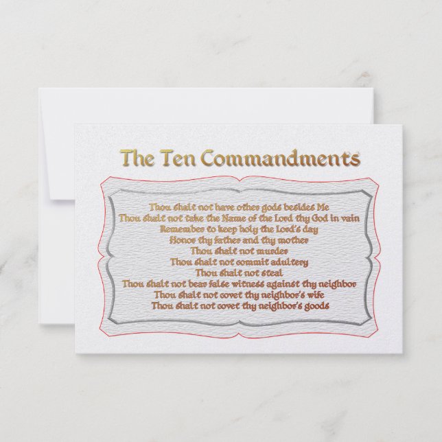 The 10 Commandments RSVP Card (Front)