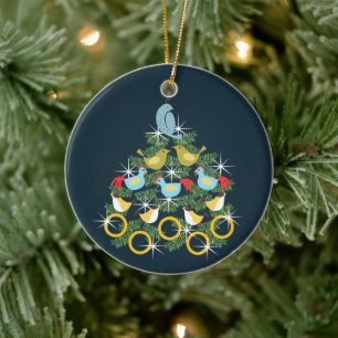 the 12 days of Christmas Ceramic Ornament