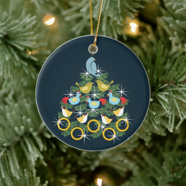the 12 days of  Christmas Ceramic Ornament (Tree)