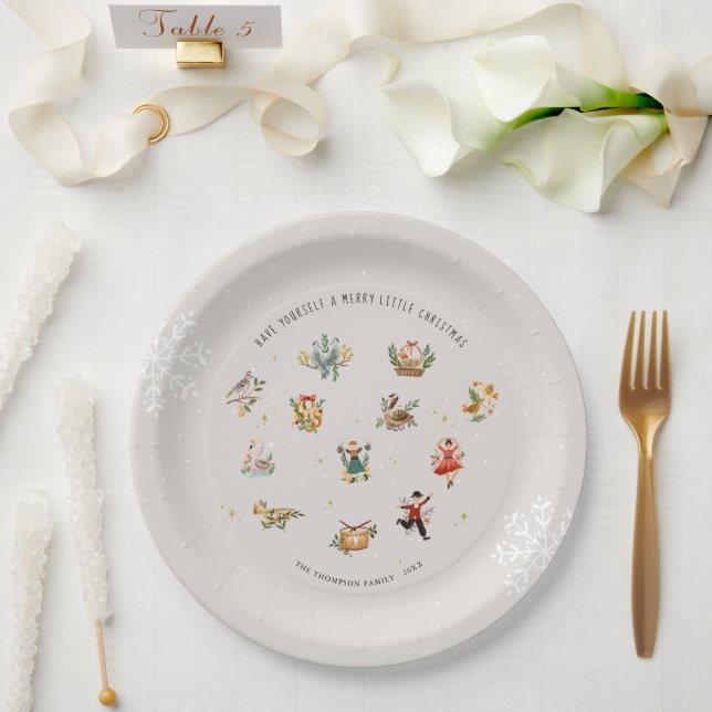 The 12 Days of Christmas | Holiday Photo Paper Plate (Wedding)
