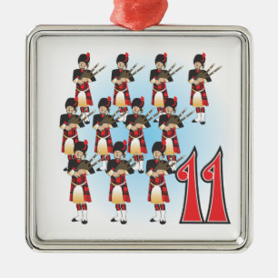 The 12 days of Christmas Metal Ornament