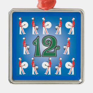 The 12 days of Christmas Metal Ornament