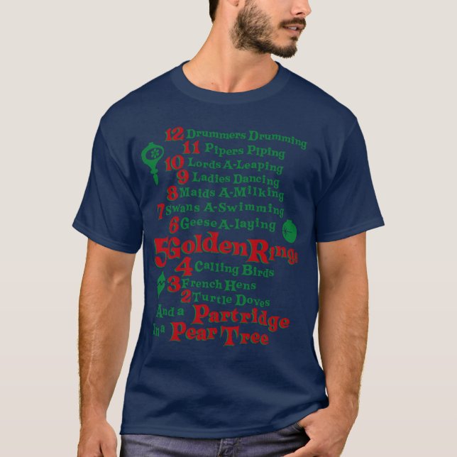 The 12 Days Of Christmas T-Shirt (Front)