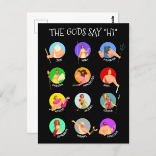 The 12 Olympian Gods of Greek Mythology Postcard