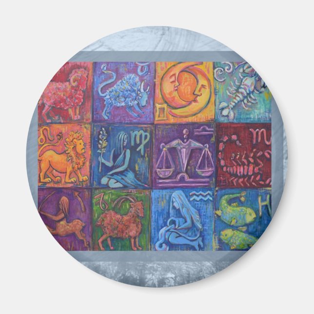 The 12 Signs of the Zodiac Magnet (Front)