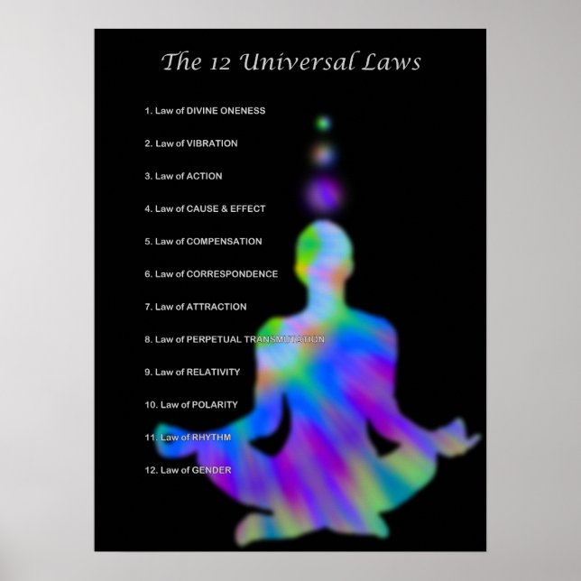 The 12 Universal Laws Poster (Front)