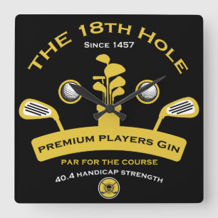 The 18th Golf Hole Funny Golfing Gifts Square Wall Clock