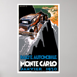 The 1930 Monte Carlo Auto Rally Poster