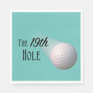 The 19th Hole Golf Teal Napkin