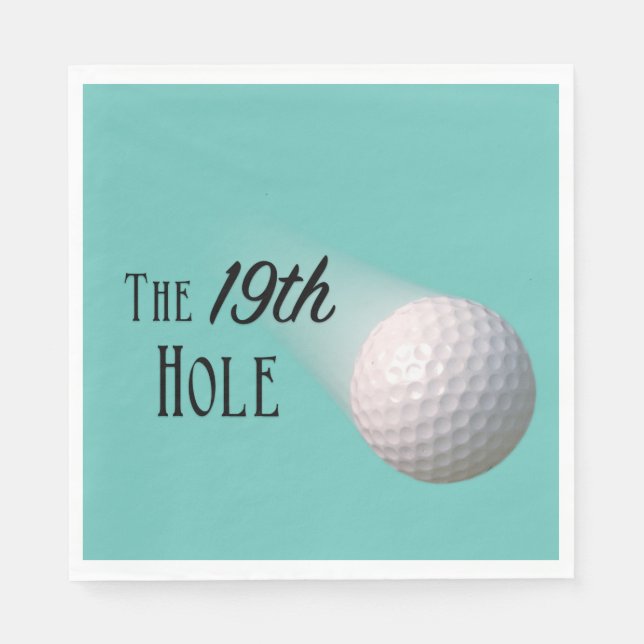 The 19th Hole Golf Teal Napkin (Front)