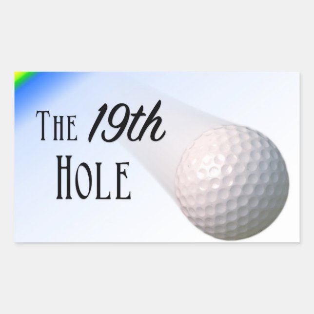 The 19th Hole Rectangular Sticker (Front)