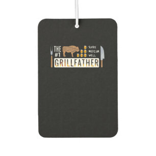 The 1 Rare Medium Well Grillfather   BBQ Lovers Car Air Freshener