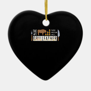 The 1 Rare Medium Well Grillfather BBQ Lovers Ceramic Ornament