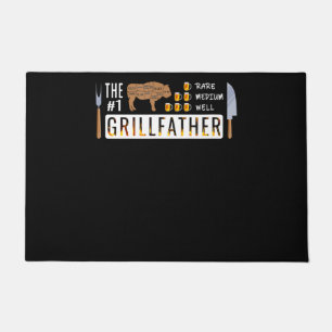 The 1 Rare Medium Well Grillfather   BBQ Lovers Doormat