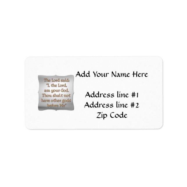 The 1st Commandment Label (Front)