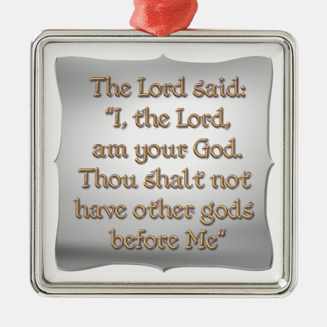 The 1st Commandment Metal Tree Decoration (Front)