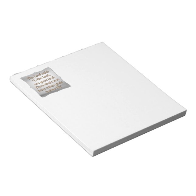 The 1st Commandment Notepad (Angled)