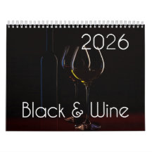 The 2026 Wine Wall Calendar - Black & Wine 