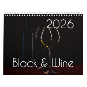 The 2026 Wine Wall Calendar - Black & Wine