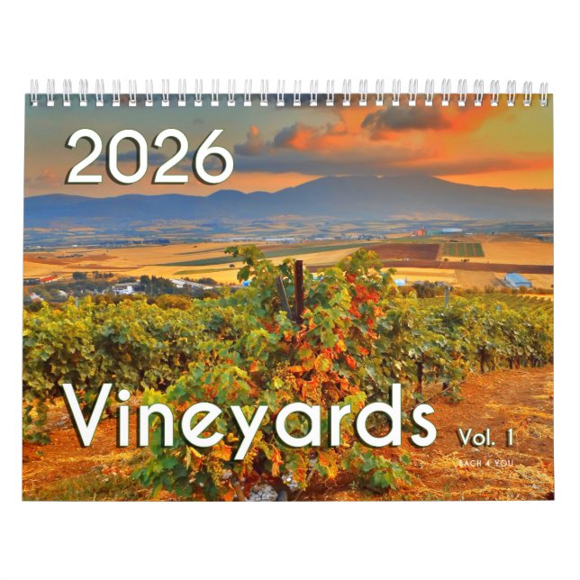 The 2026 Wine Wall Calendar - Vineyards, Vol. 1   (Cover)