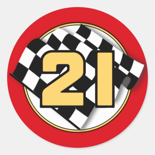 The 21 Car Classic Round Sticker (Front)