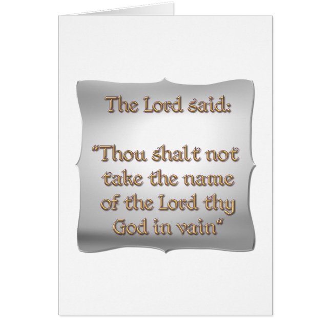 The 2nd Commandment (Front)