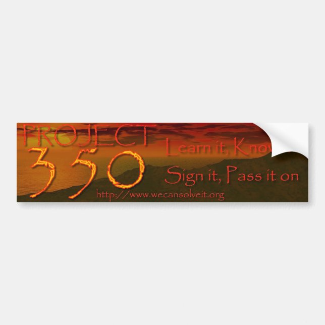 The 350 Project - Bumper Sticker (Front)