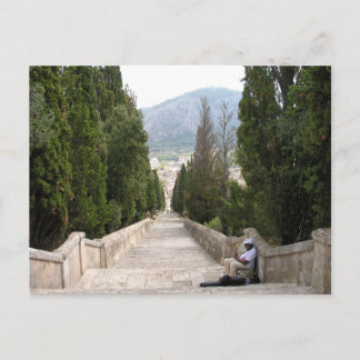The 365 Calvario steps in Pollenca Mallorca Postcard