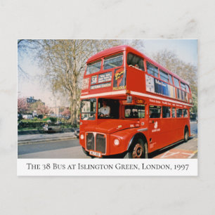 The 38 Bus at Islington Green, London, 1997 Postcard