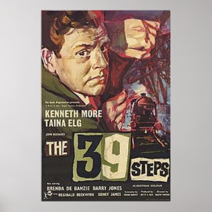 The 39 Steps by Hitchcock Wallpaper Poster